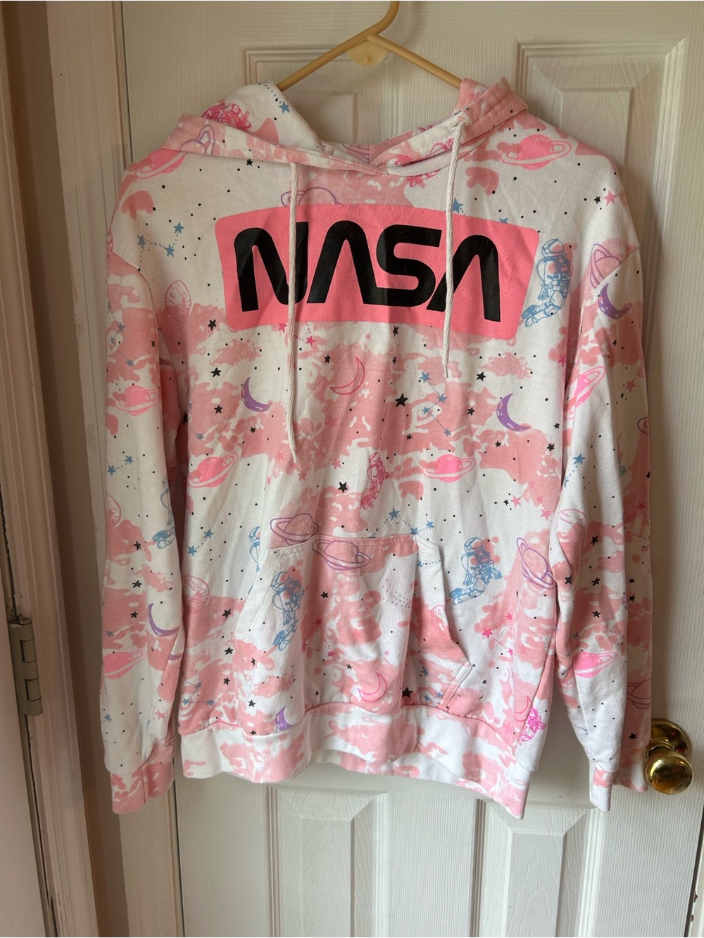NASA Pink Space Print Hoodie - Women's Sweatshirt